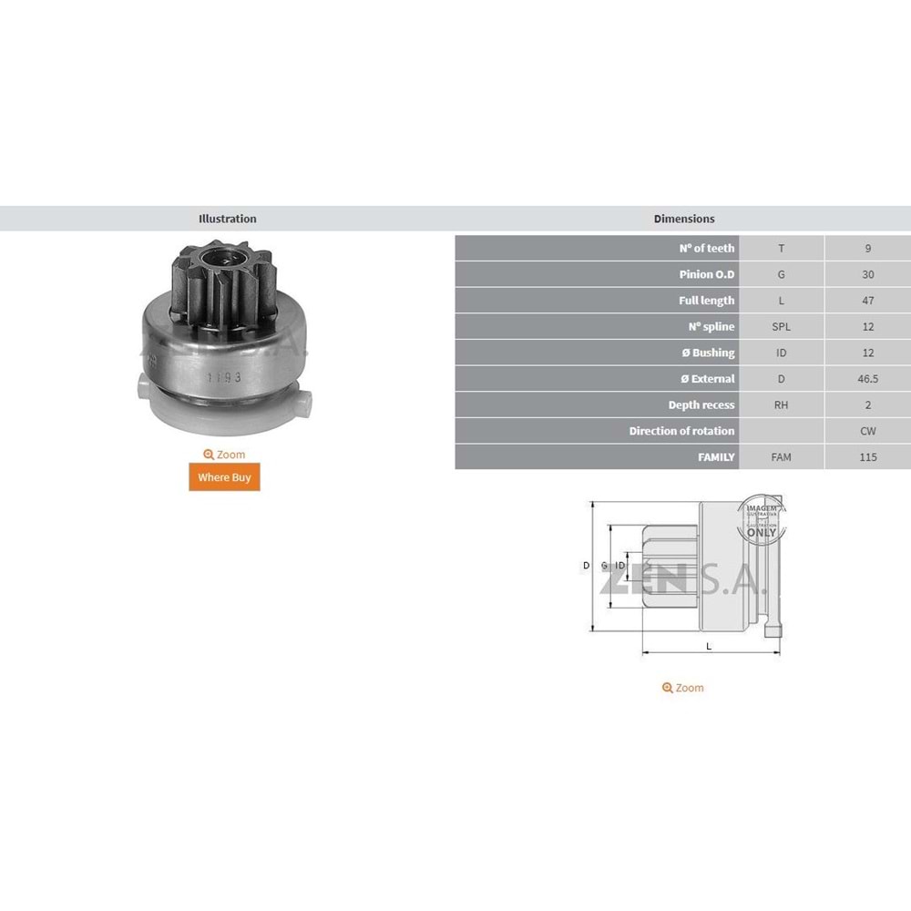 MARS DISLISI 9 DIS FORD ESCORT 1.8 / MERCURY TRACER (ZEN-0623)