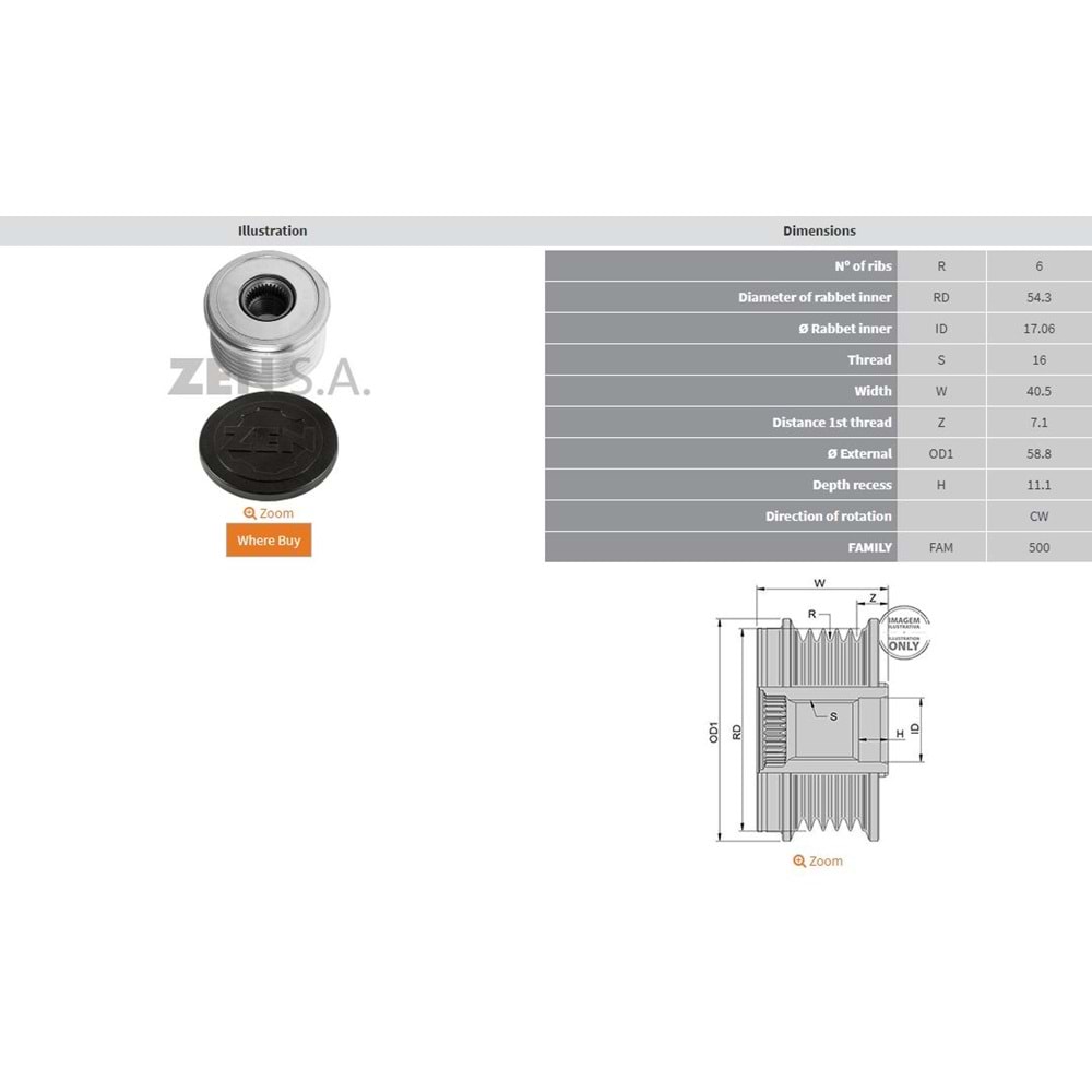 ALTERNATOR KASNAK CITROEN BERLINGO - C5 - JUMPER 2.0 HDI / FIAT DUCATO 2.0 JTD / FORD FIESTA 1.4 TDCI / PEUGEOT 307 -