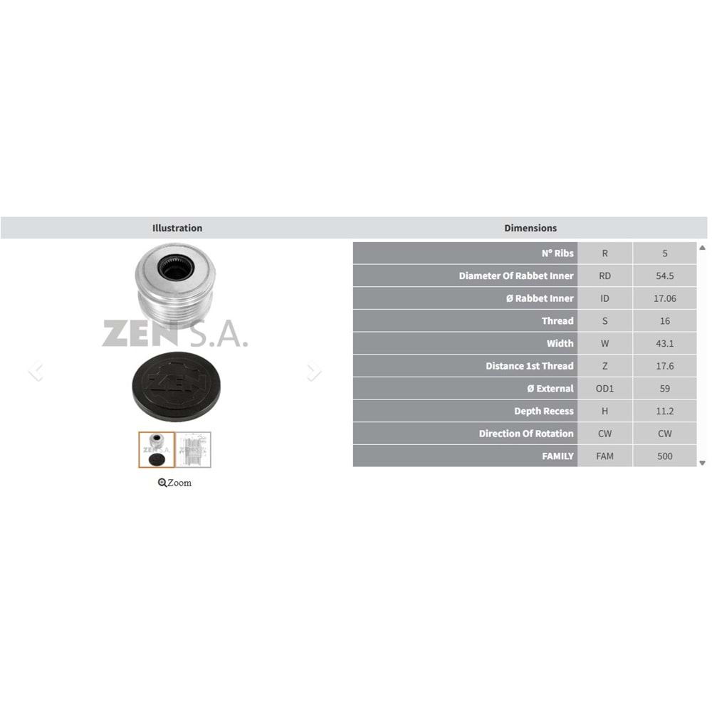 ALT. KASNAK RENAULT CLIO - KANGOO - MEGANE - TALIANT 1.5 DCI / DACIA DUSTER - LOGAN - SANDERO 1.5 DCI / NISSAN (