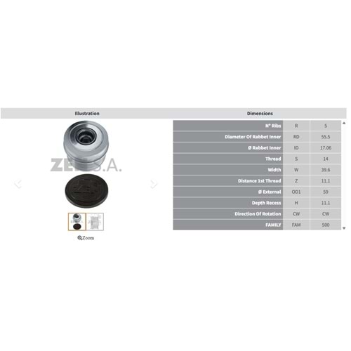 ALT. KASNAK FORD FOCUS 2.5 / VOLVO S40 - V50 2.4 - 2.5 (5 KANAL)