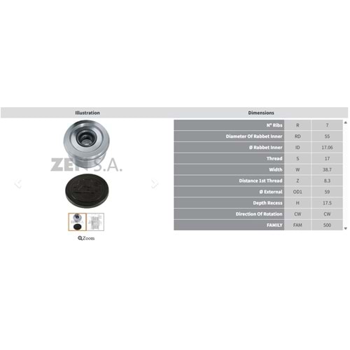 ALTERNATOR KASNAK NISSAN PATHFINDER - NAVARA 3.0 DCI - QASHQAI 1.6 / INFINITY QX70 3.0 D (7 KANAL)