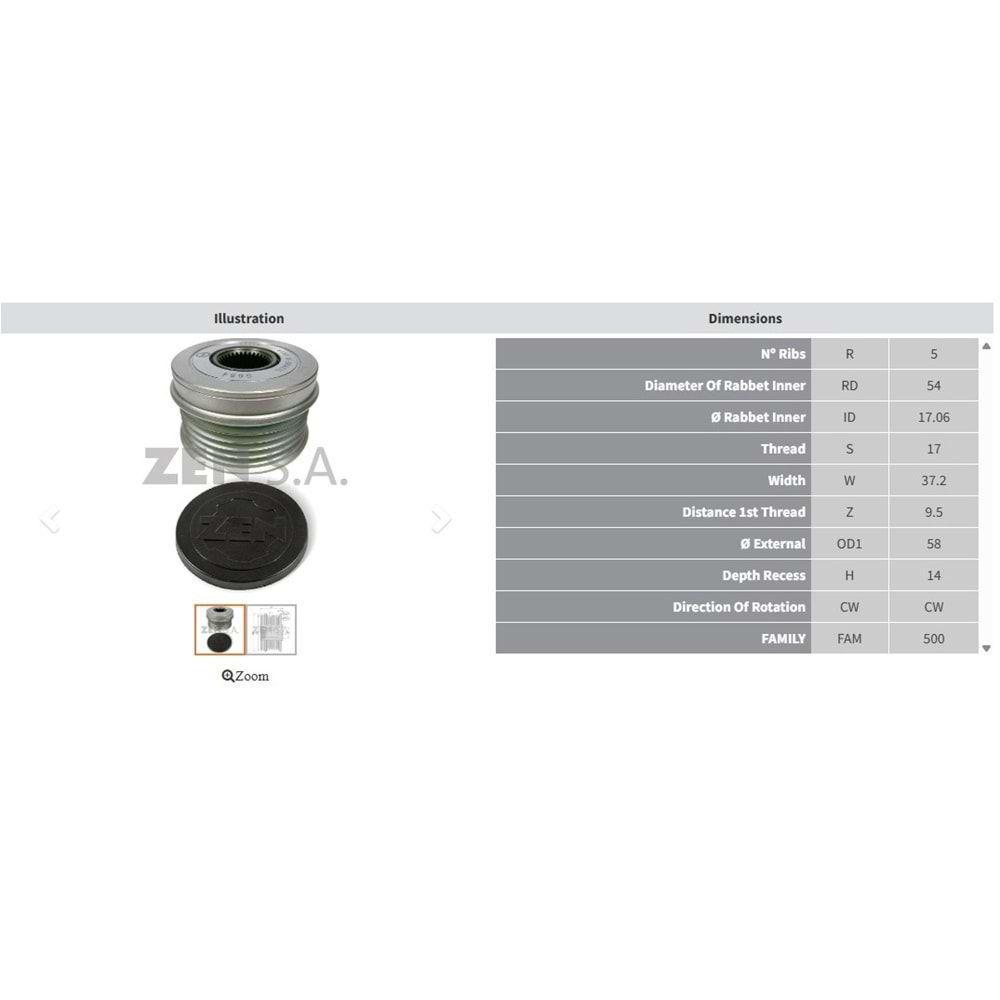 ALT. KASNAK FIAT 500 0.9 - BRAVO - DOBLO - LINEA 1.4 / ALFA ROMEO MITO 0.9 - GIULIETTA 1.4 (5 KANAL)
