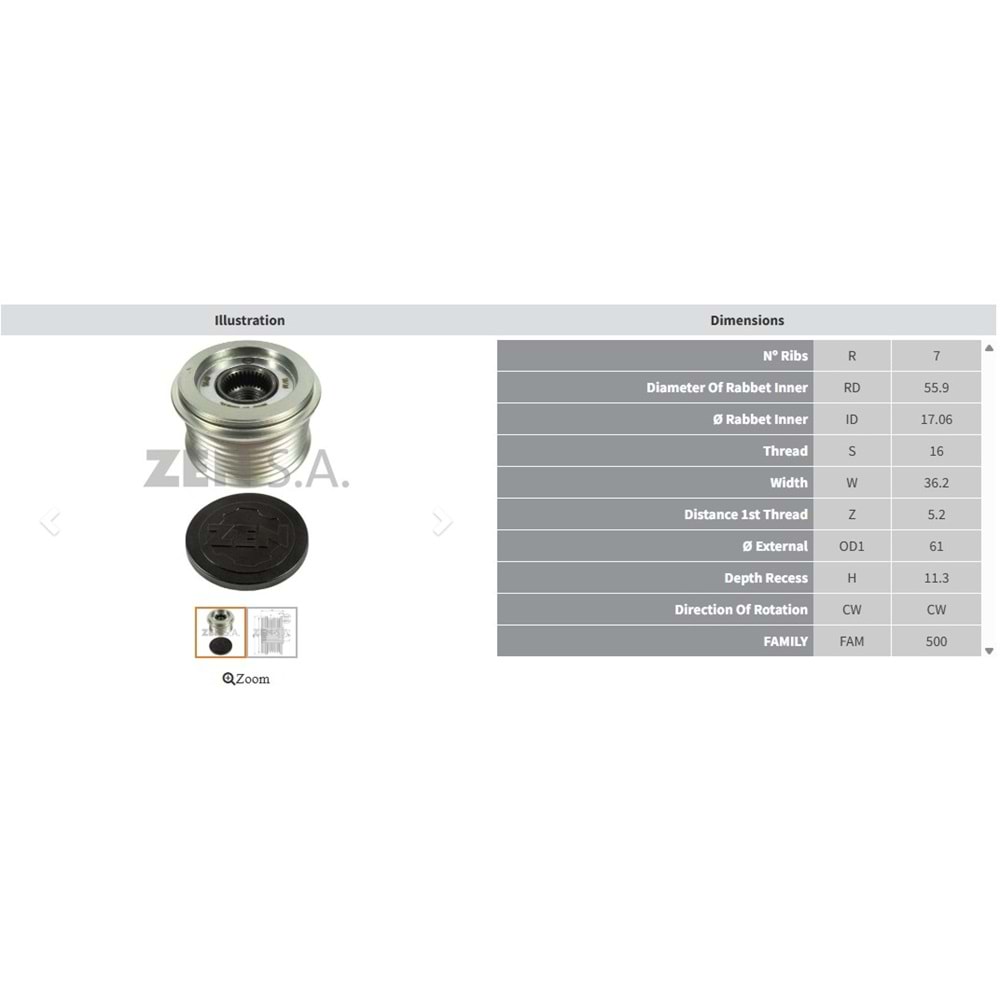 ALT. KASNAK AUDI A4 - A5 - A6 1.8/2.0 TFSI - Q5 2.0 TFSI / SEAT LEON 1.8/2.0 TSI / VOLKSWAGEN GOLF - PASSAT 1.8/