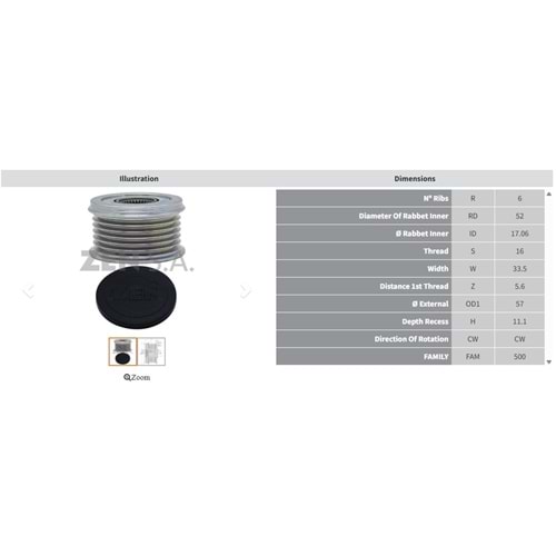 ALT. KASNAK AUDI A4 - Q3 1.4 TFSI / SEAT LEON 1.2 - 1.4 TSI / VOLKSWAGEN GOLF 1.2 - 1.4 TSI (6 KANAL)