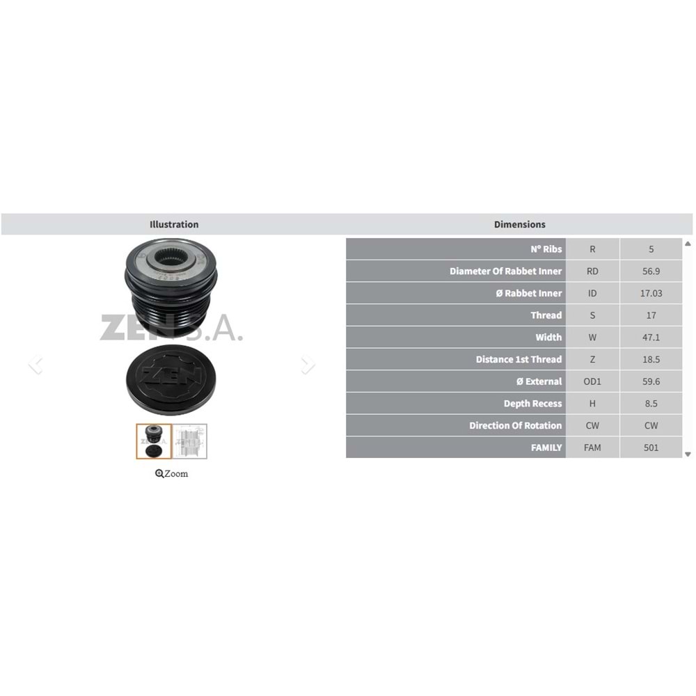 ALT. KASNAK OPEL ASTRA - VECTRA 2.0 - 2.2 (5 KANAL BENZER ZEN-5508)