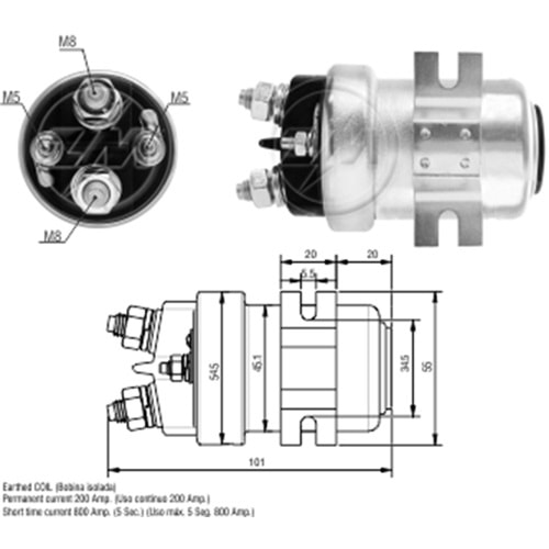 MARS OTOMATIGI 24V 200 AMP UNIVERSAL TIP ARA OTOMATIK (CIVATALI)