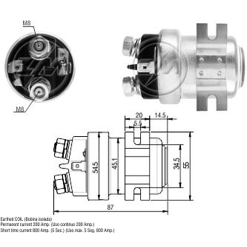 MARS OTOMATIGI 12V 200 AMPER UNIVERSAL TIP ARA OTOMATIK (SUN-0403)