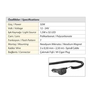 TRAFIK IKAZ LAMBASI LED KIRMIZI KOMPLE RENKLI