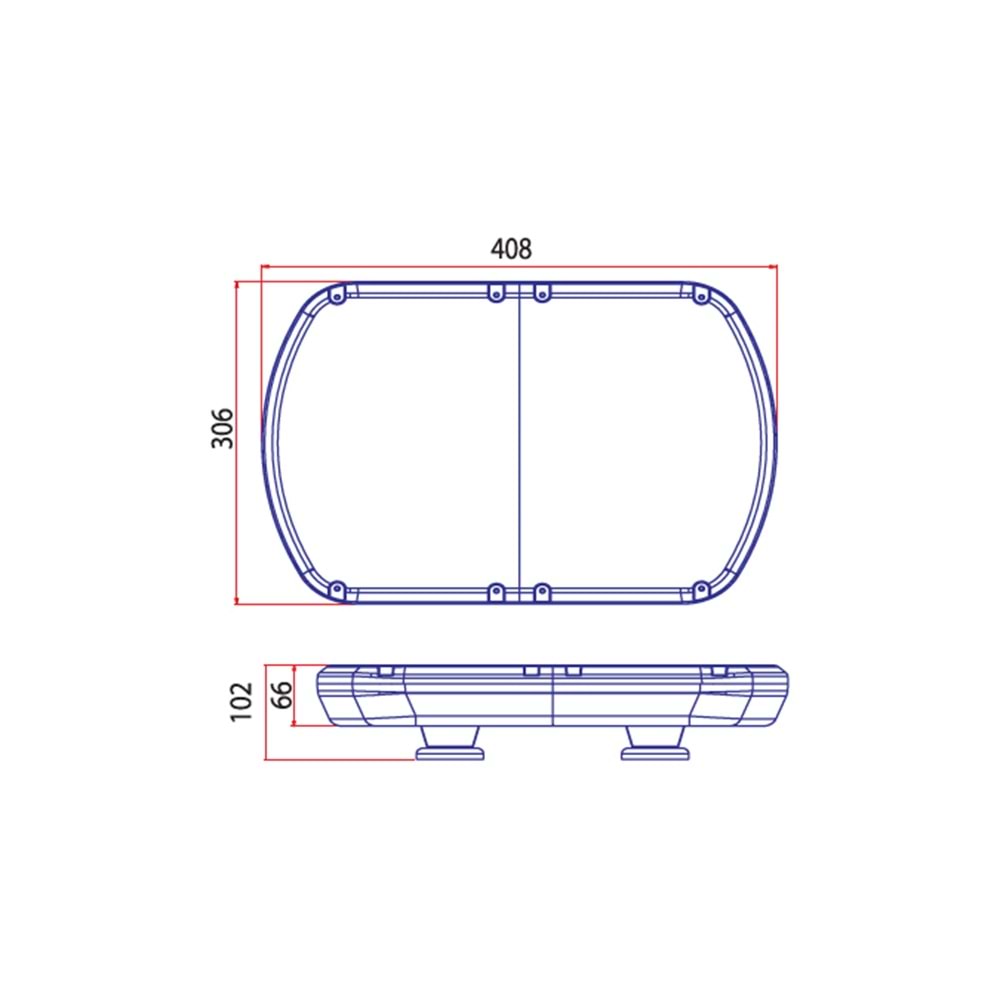 TRAFIK IKAZ LAMBASI LED MAVI-KIRMIZI KOMPLE SEFFAF