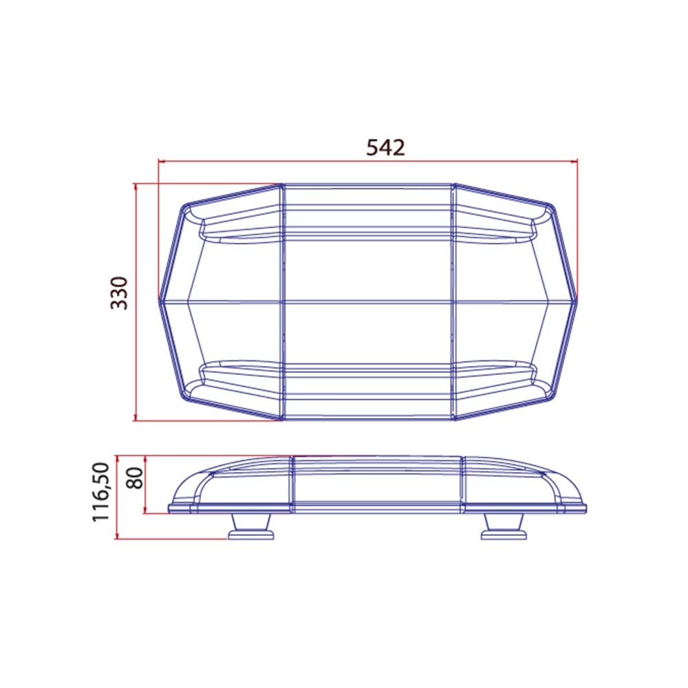 TRAFIK IKAZ LAMBASI LED SARI KOMPLE SEFFAF
