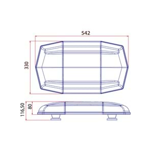 TRAFIK IKAZ LAMBASI LED MAVI-KIRMIZI KOMPLE SEFFAF