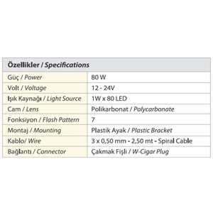 TRAFIK IKAZ LAMBASI LED SARI-KIRMIZI
