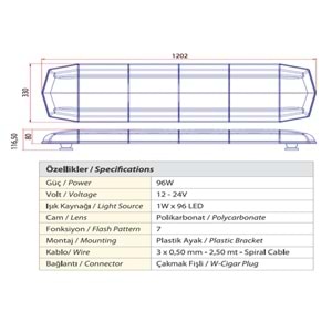 TRAFIK IKAZ LAMBASI LED MAVI