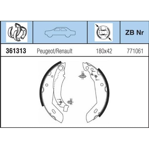 FREN BALATA ARKA KAMP RENAULT CLIO I PEUGEOT 205