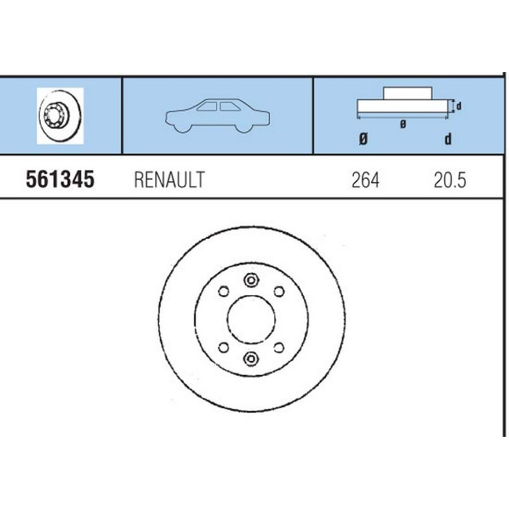 FREN DISKI ON HAVALI TK RENAULT R21 CONCORDE 86>94