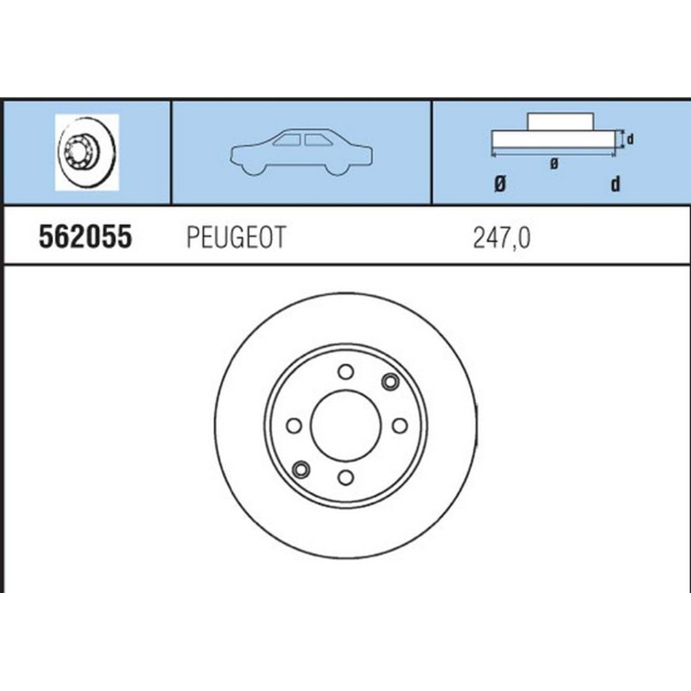 FREN DISKI ON PEUGEOT 106 91>206 1,4 1,6 98>306 ABS DUZ