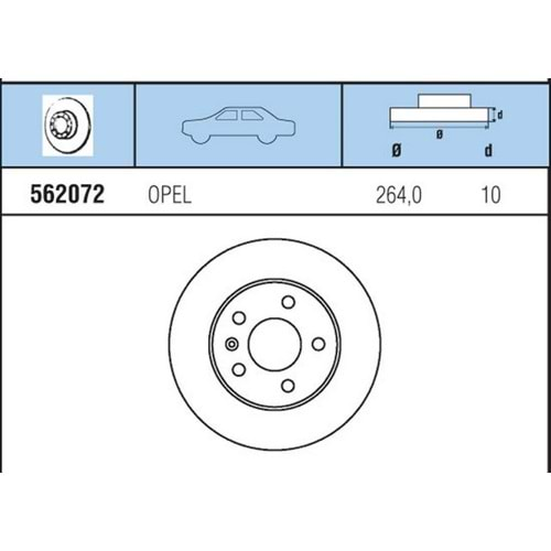 FREN DISKI ARKA ASTRA G 1,4 -1,6 -1,7 - 1,8- 2,0( 98- ) (+ABS) / H 04- / ZAFIRA99-