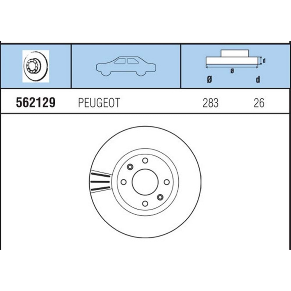 FREN DISKI ON HAVALI CITROEN C5 1,6-18-2,0 16 V HDI