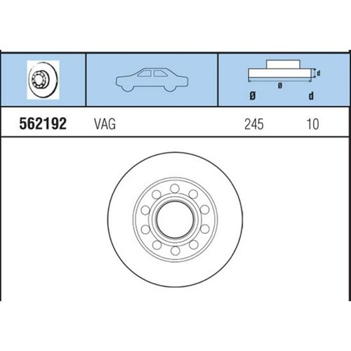 FREN DISKI ARKA VW GOLF V AUDI A4 245mm