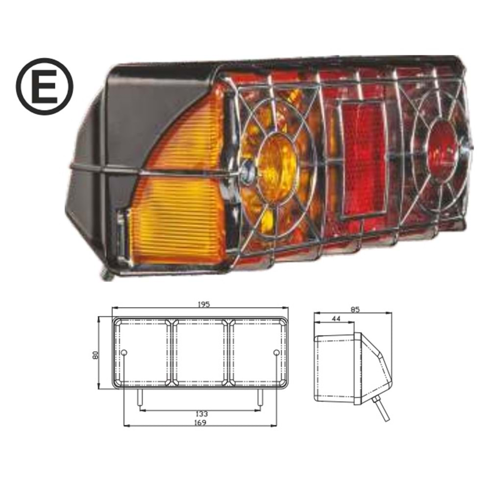 SÜPER 240 PLUS STOP LAMBASI KROM KAFESLİ SOL