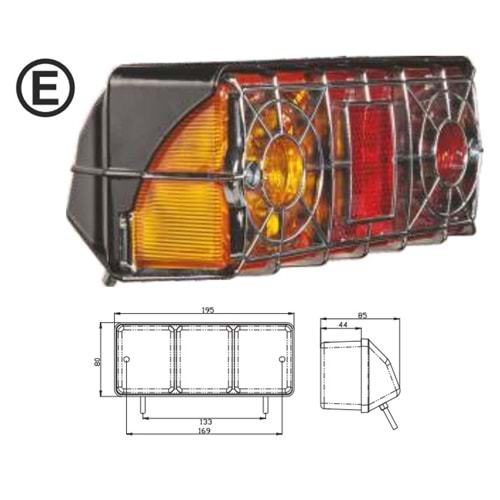 SÜPER 240 PLUS STOP LAMBASI KROM KAFESLİ SOL