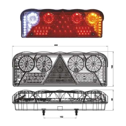 LED ÜÇGEN REFLEKTÖRLÜ STOP LAMBASI