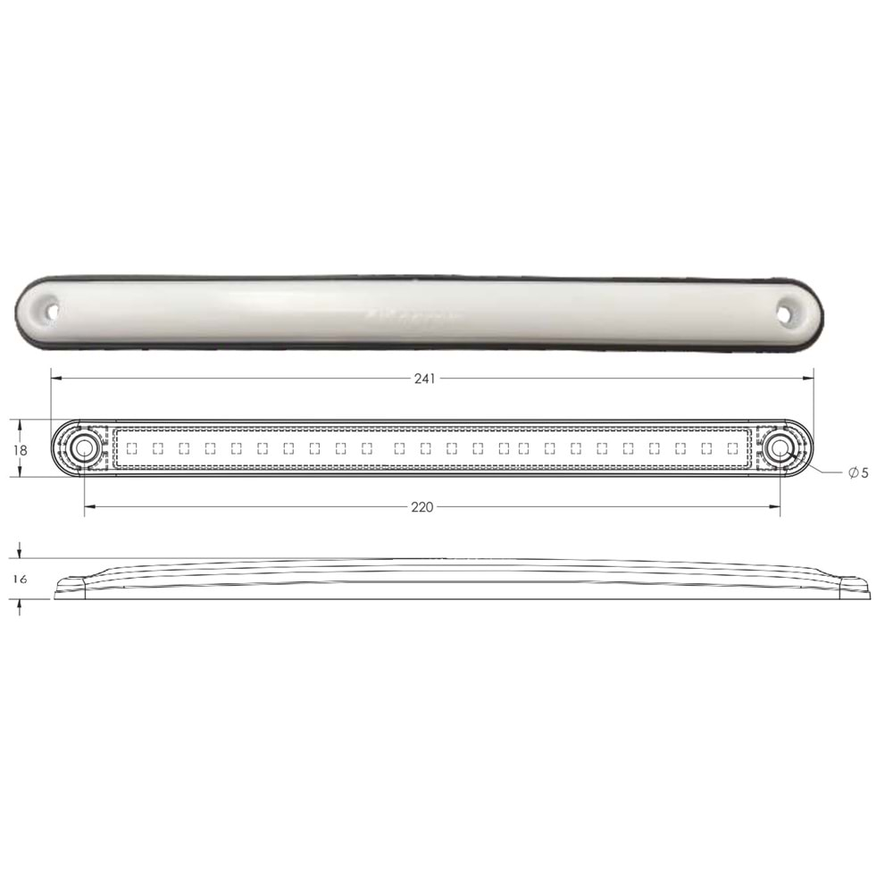 NEON LED SİNYAL LAMBASI DÜZ SİNYALLİ 24CM - 12V