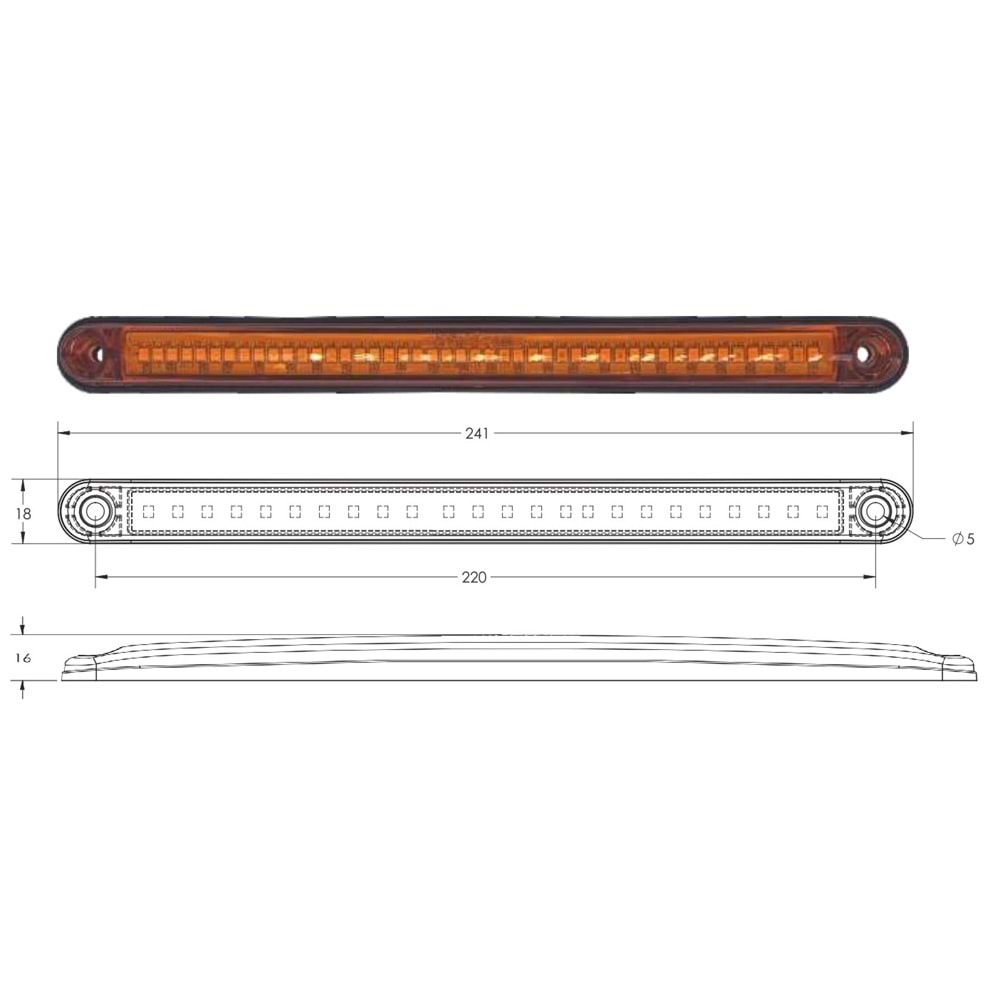 LED SİNYAL LAMBASI DÜZ SİNYALLİ 24CM 12V