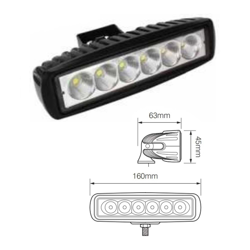 LED ÇALIŞMA LAMBASI DÜZ 6 LED