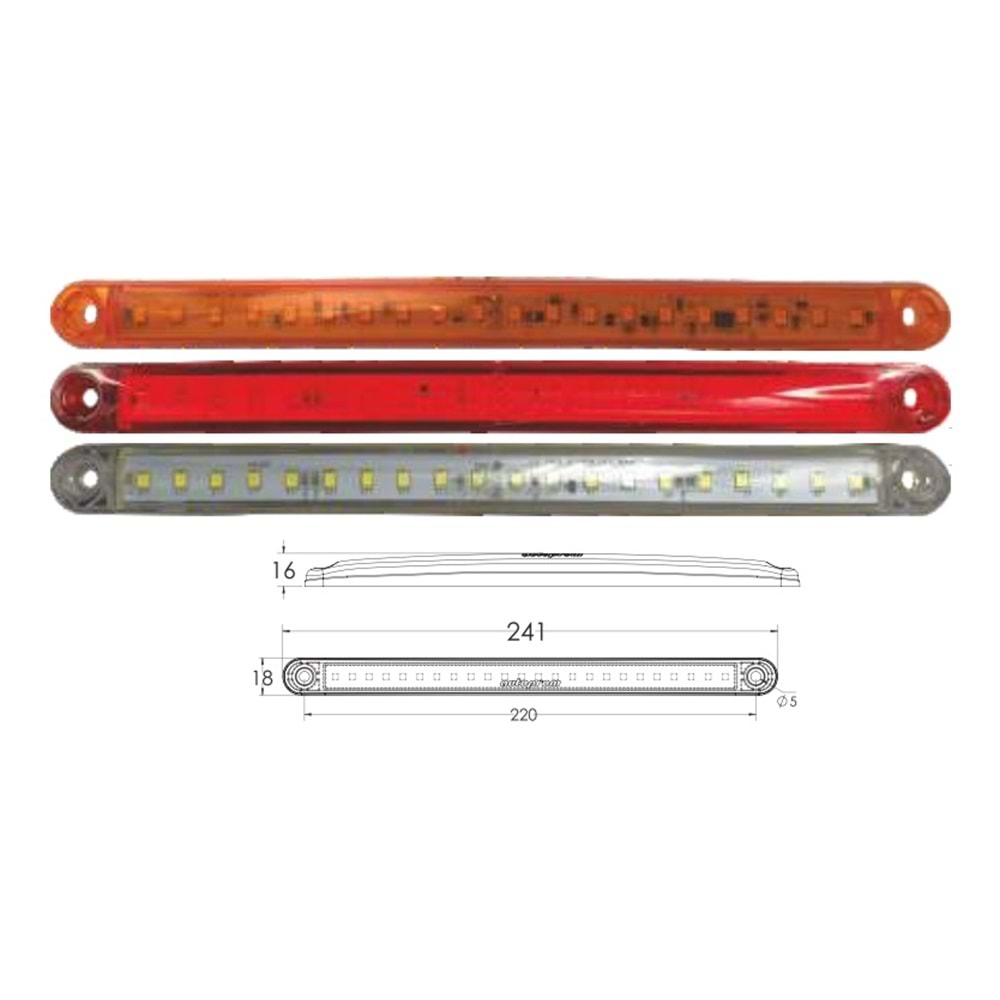 LED YAN POZİSYON LAMBASI 24CM 20 LED