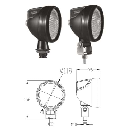 CALISMA LAMBASI KAUCUK CERCEVELI ALTTAN GECMELI 104mm