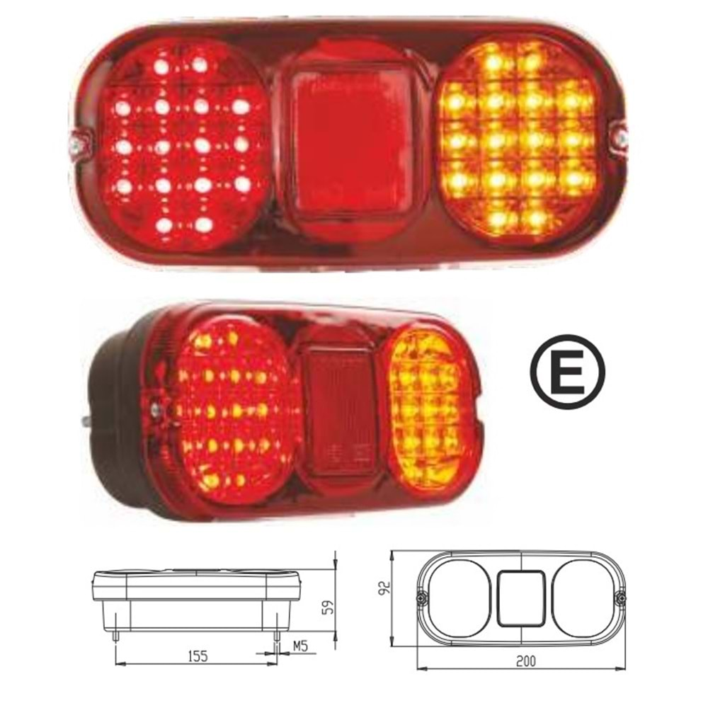 LED İŞ MAKİNASI STOP LAMBASI KABLOLU 24V