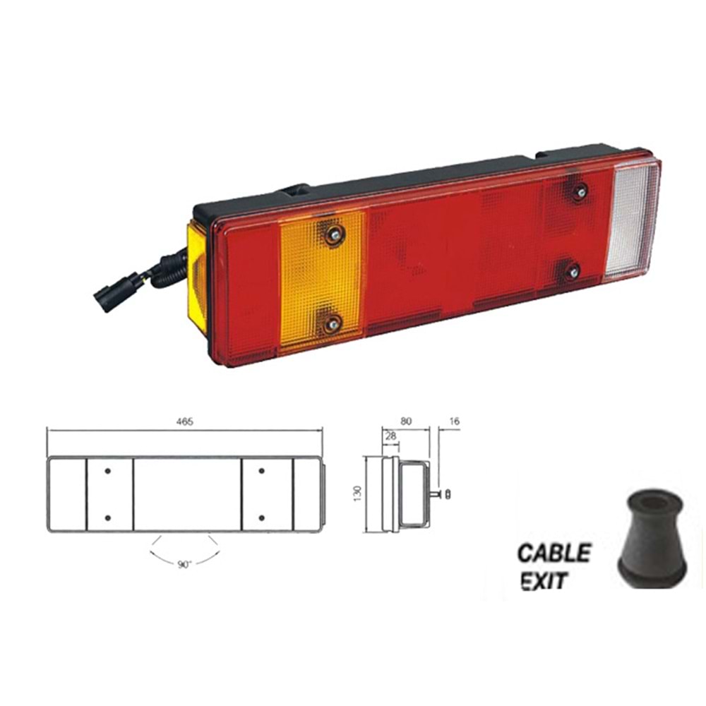 STOP LAMBA KABLOLU 7 FONKSIYONLU E ONAYLI