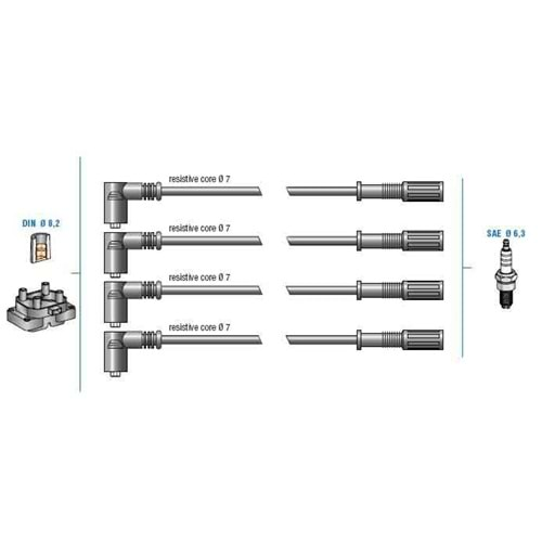 BUJİ KABLOSU SETİ FİAT PALİO - PALİO WEEKEND - ALBEA 1.4 96-
