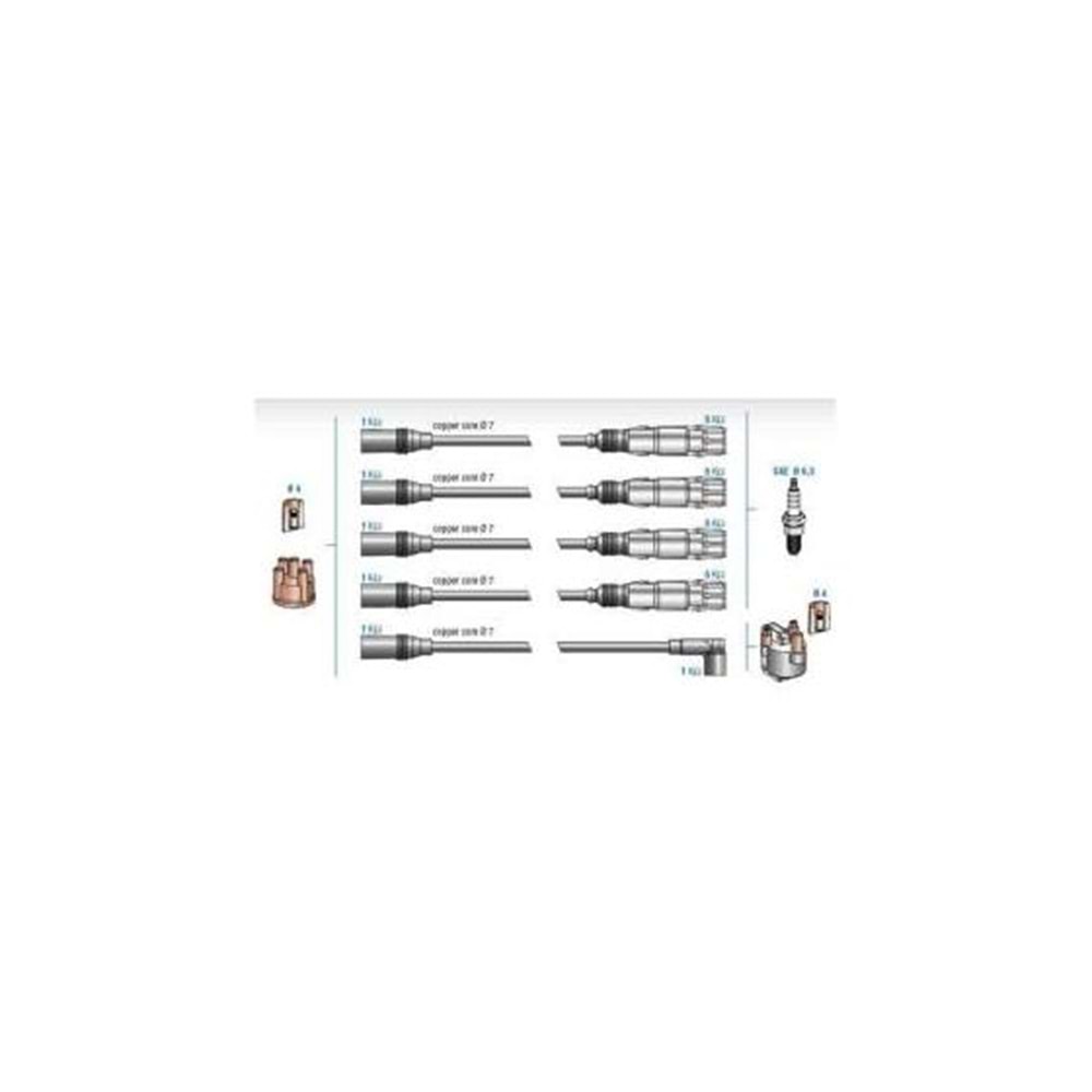 BUJİ KABLOSU SETİ POLO CLASSIC ( 100 ) AFT 1.6İ 94- , GOLF 3 1.6İ AFT 94- , PASSAT 1.6İ - 1.8İ AFT 9