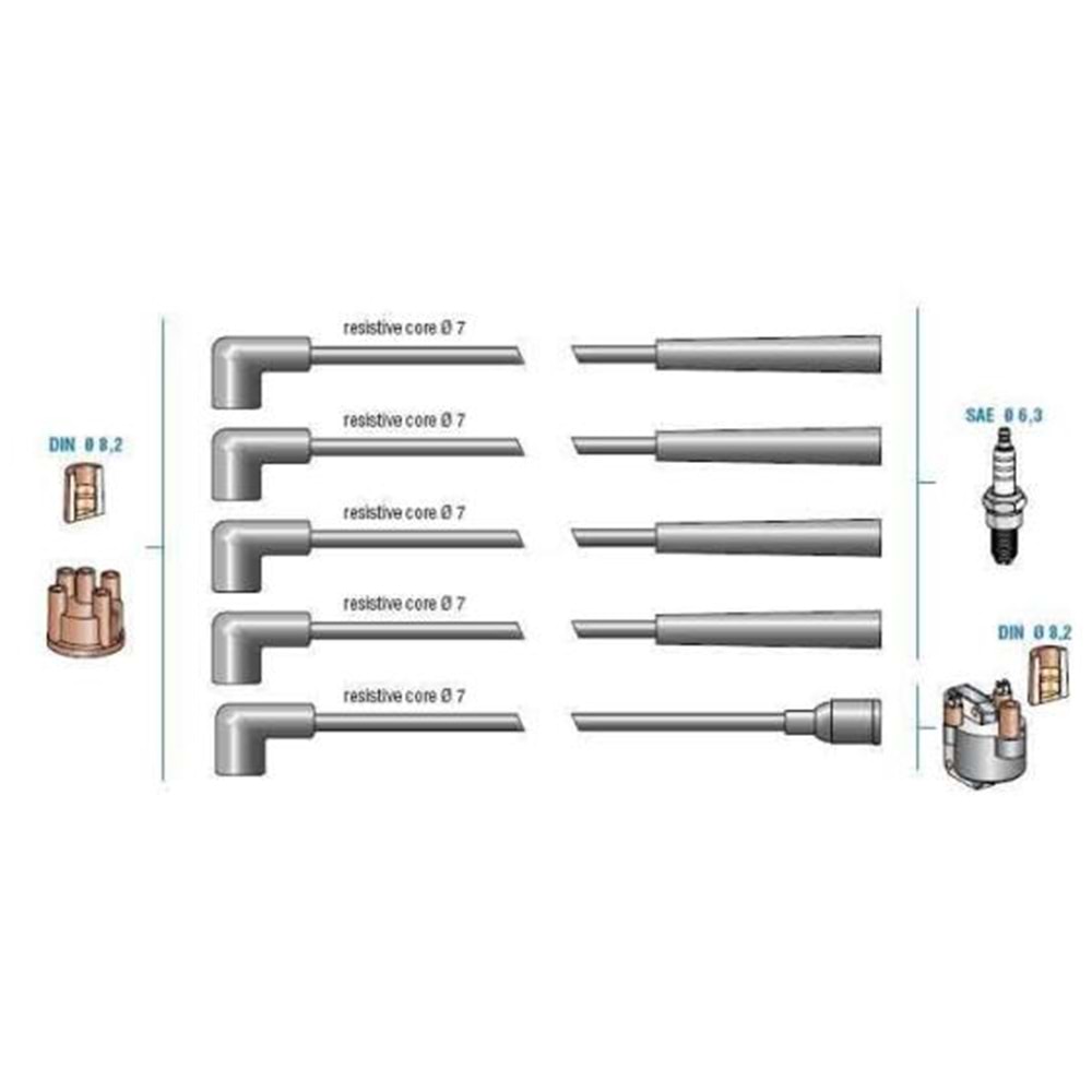 BUJİ KABLOSU SETİ MAZDA - 323 C IV (BG) - 1.3 89-94, MAZDA - 323 C IV (BG) - 1.6 16V 91-94, MAZDA -