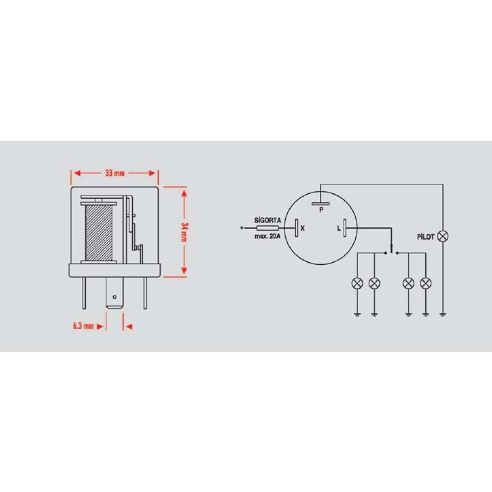 MEKANIK FLASOR 24V 3 UCLU UNIVERSAL