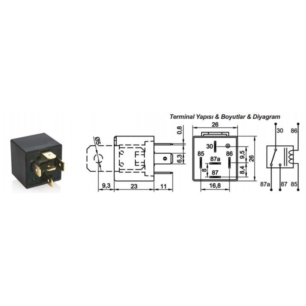 MINI ROLE 24V 30A-20A CIFT PLATINLI