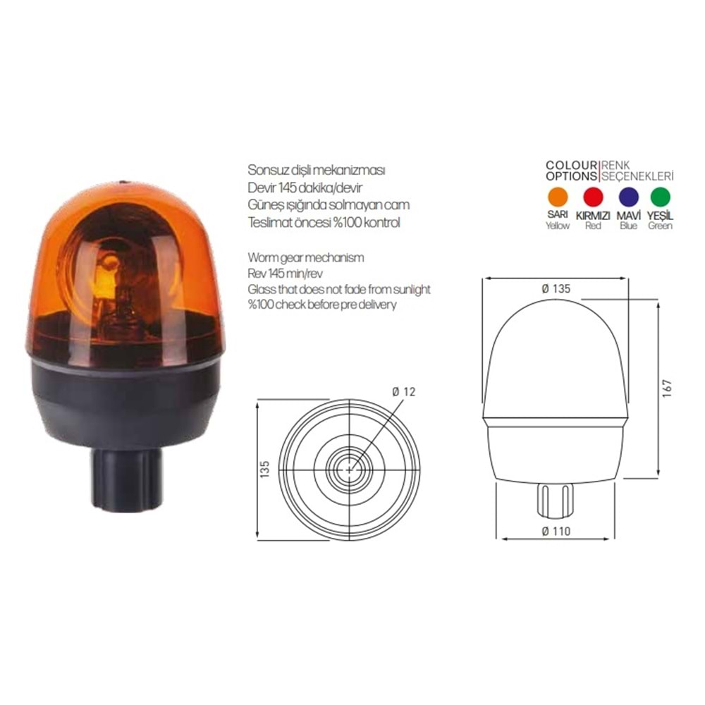 DONER LAMBA 12V TUMOSAN