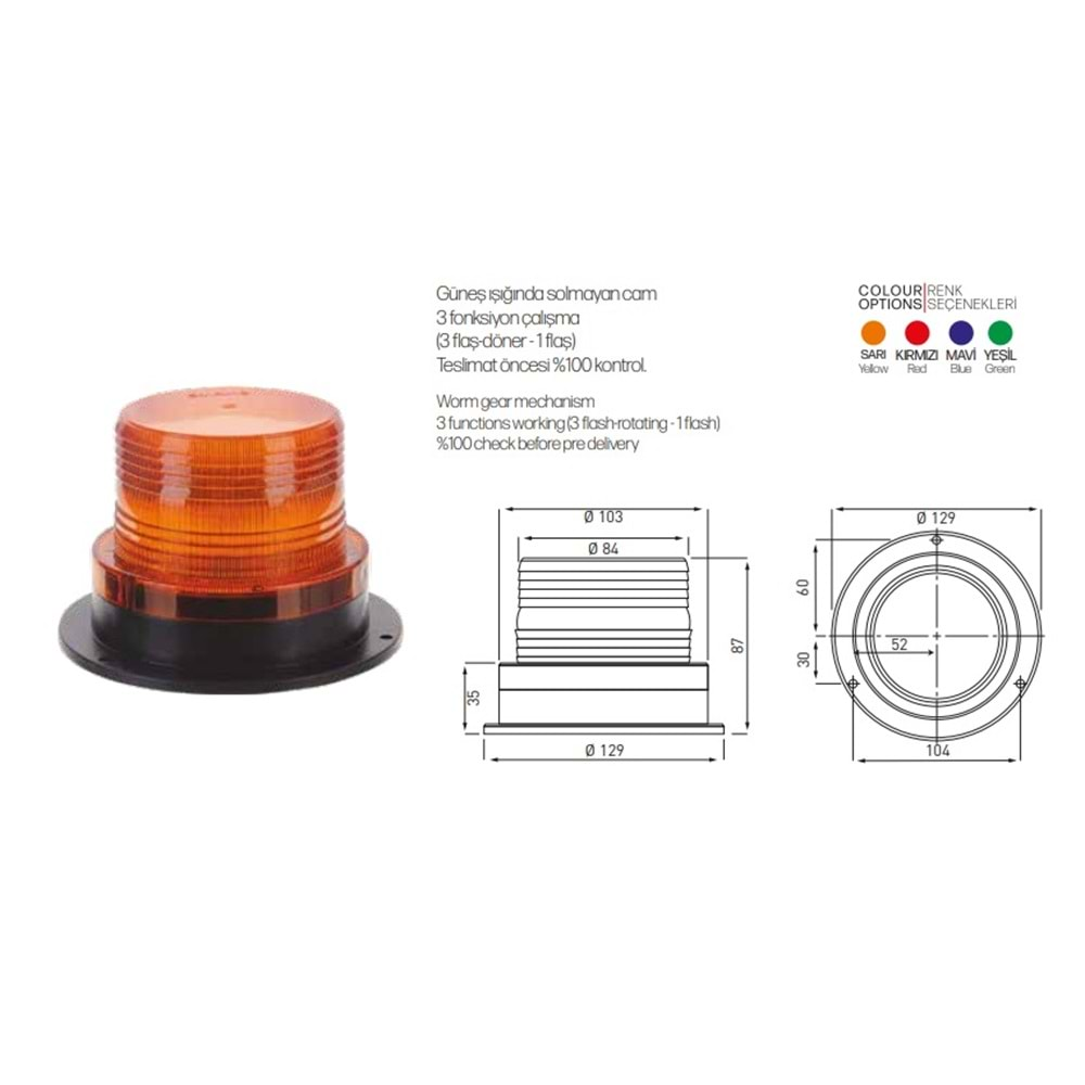 CAKAR LAMBA 12-110V SABIT