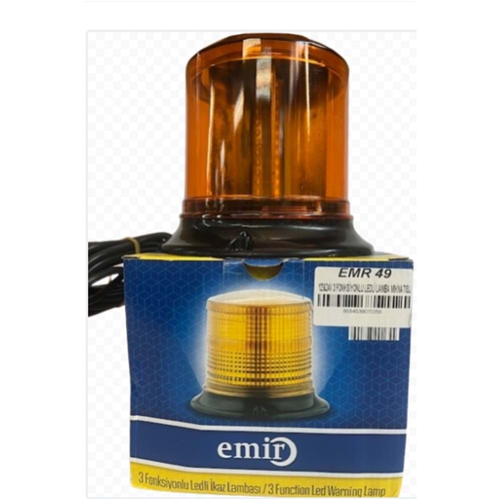 12/24V 3 FONKSİYONLU ŞEFFAF CAM LEDLİ LAM.MIKNATISLI