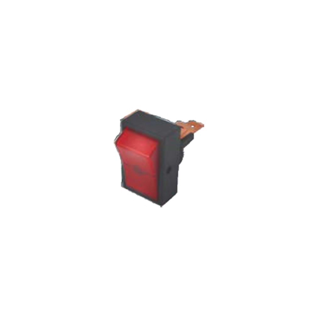 BASMALI ANAHTAR 12V 20A DIKDORTGEN ISIKLI KIRMIZI
