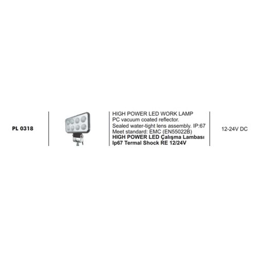 HIGH POWER LED CALISMA LAMBASI IP67 TERMAL SHOCK RE 12 24V