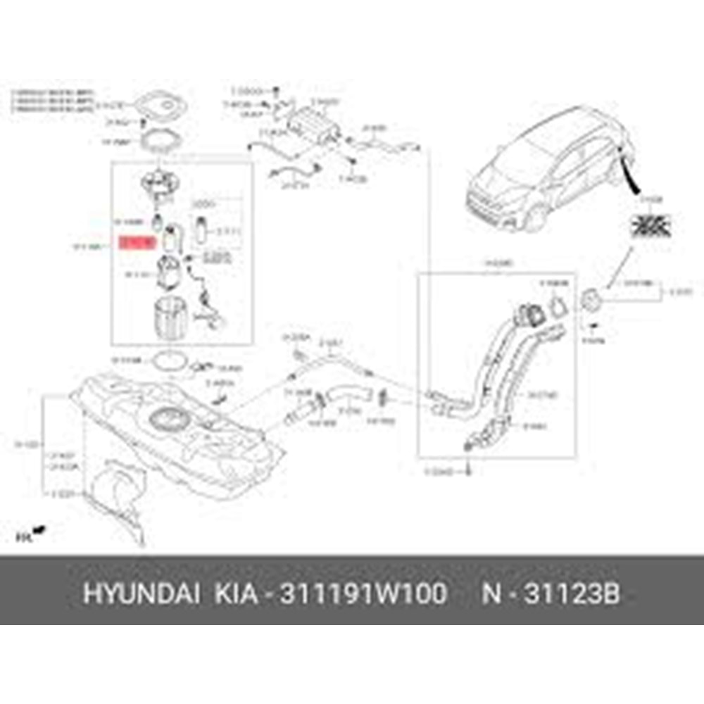 DEPO İÇİ BENZİN POMPASI KİA RİO-NİRO 17>