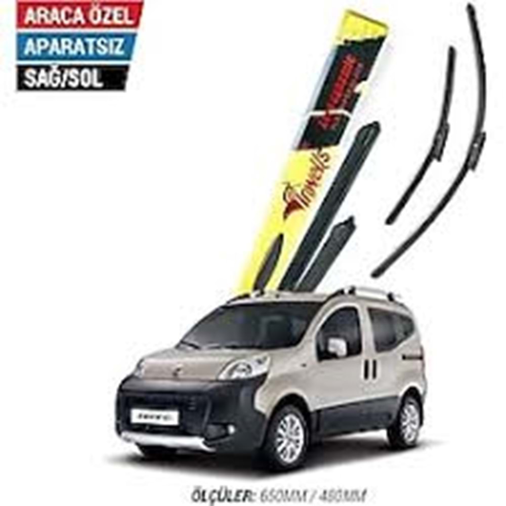 650 - 480 mm BANANA SİLECEK SÜPÜRGESİ FIAT FIORINO 2007› CITROEN NEMO 2008› PEUGEOT BIPPER 2008› BIP