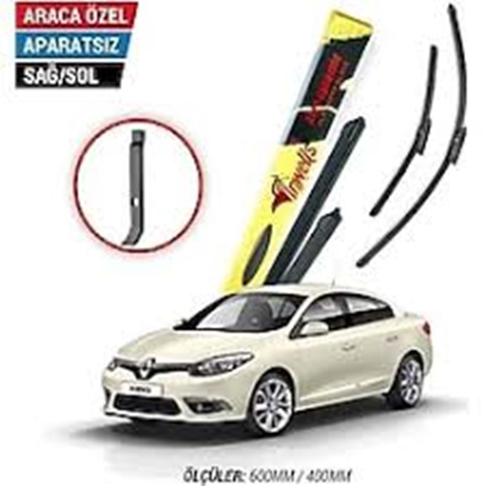 600 - 400 mm BANANA SİLECEK SÜPÜRGESİ RENAULT CLIO 3 2005-2012 GRANDTOUR 3 2008-2012 FLUENCE 2010› M