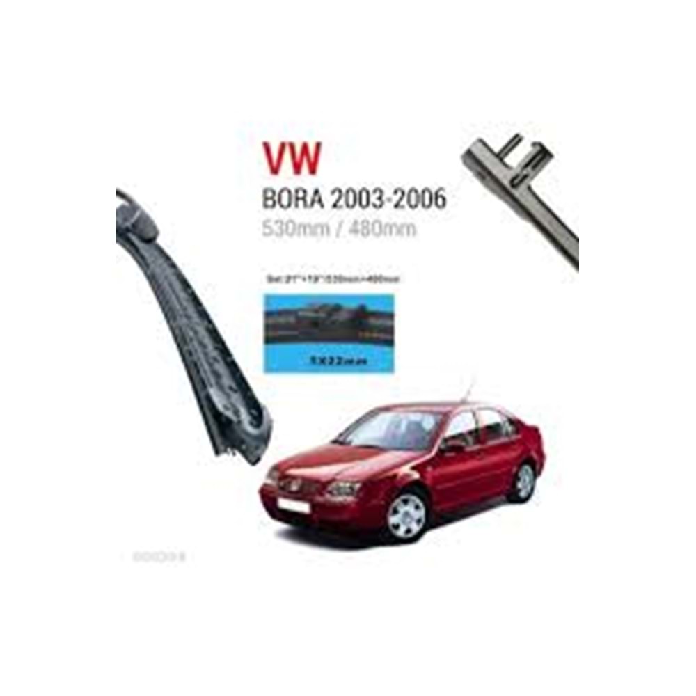 530 - 480 mm BANANA SİLECEK SÜPÜRGESİ VOLKSWAGEN BORA2002-2005 GOLF 4 HB 2002-2003 GOLF 42002-2006 P