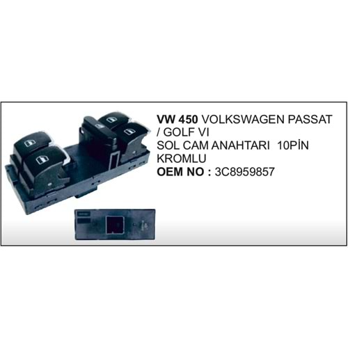 CAM ANAHTARI VW PASSAT GOLF VI SOL CAM