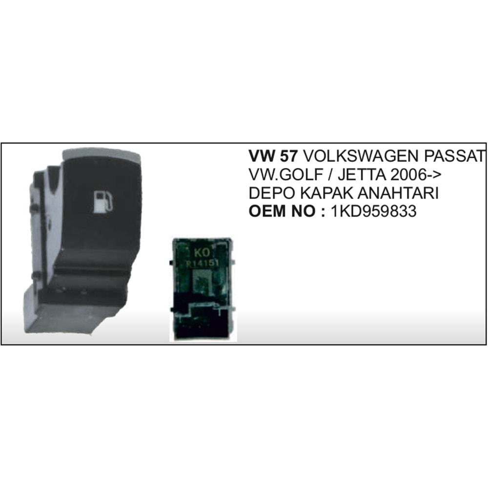 DEPO KAPAK ANAHTARI VW GOLF PASSAT JETTA 06-