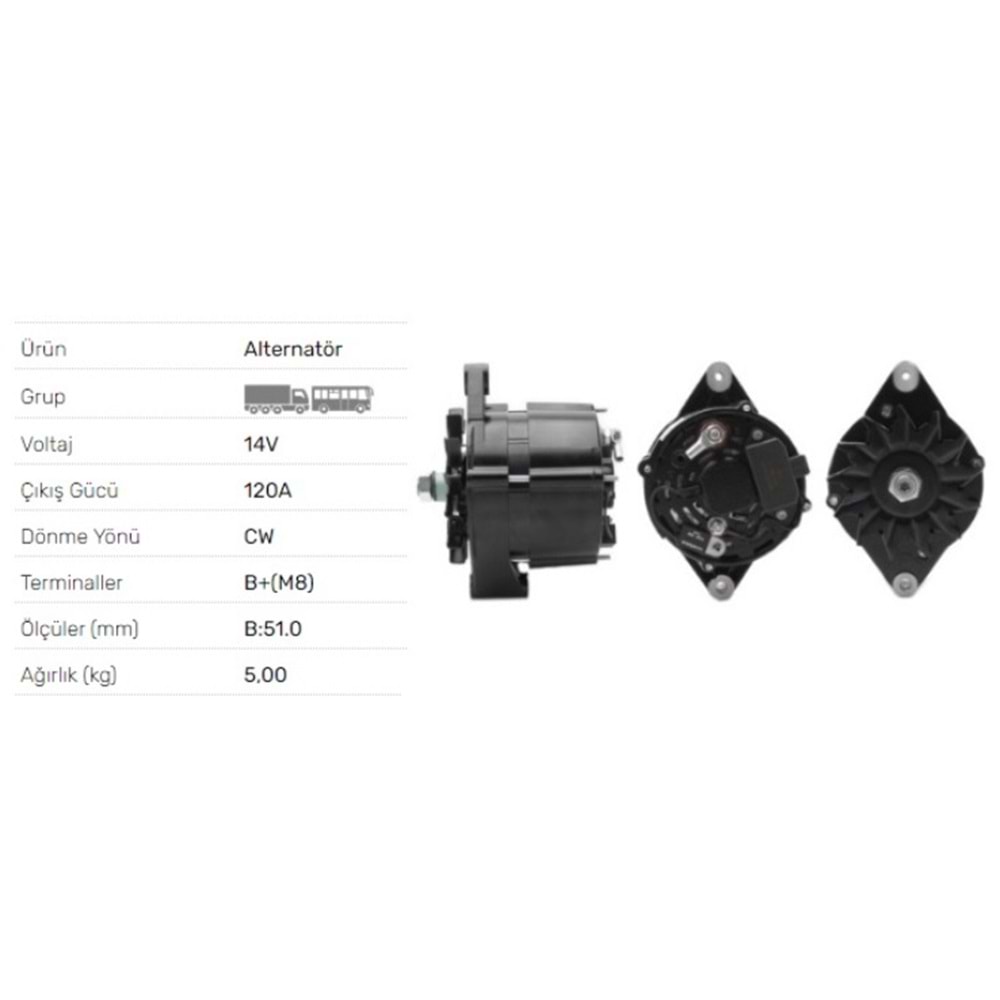 ALTERNATOR A125 14V 120A THERMO KING